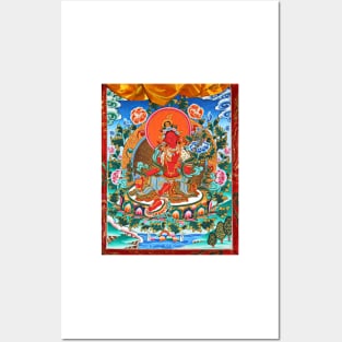 Red Tara Tibetan Buddhist Deity Thangka Posters and Art